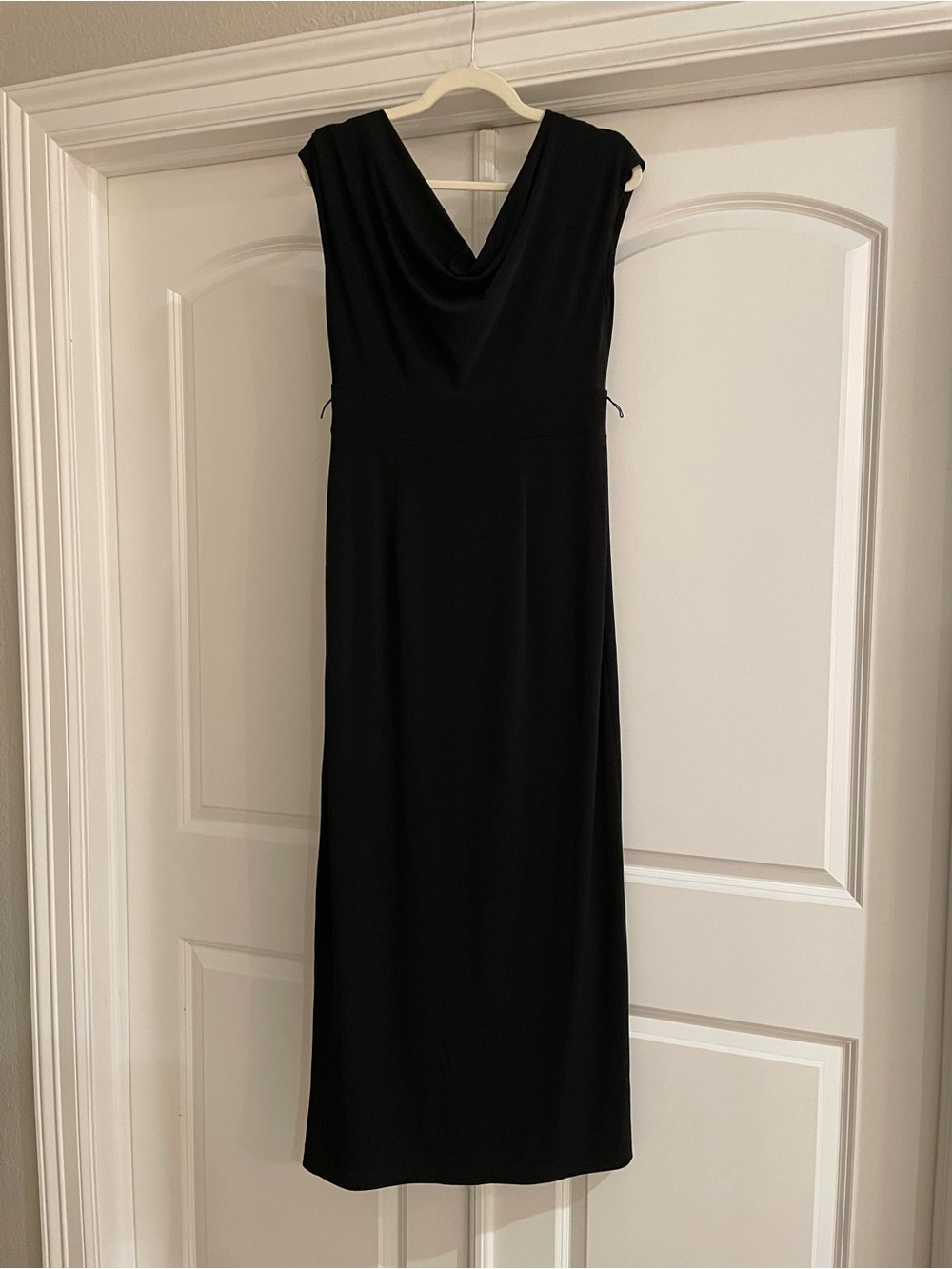 AB Studio Black Cowl Neck Midi Dress